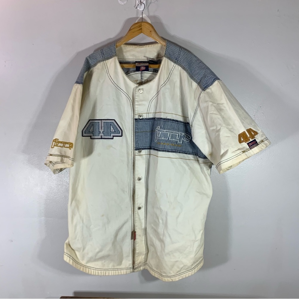 Vintage johnny blaze NYC denim triple A Farm club button up 100% Cotton chemise